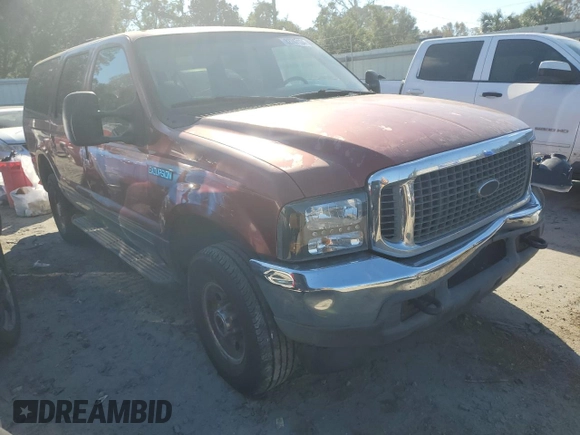 2001 Ford Excursion XLT with VIN 1FMNU41S91EB00633, listed as a Copart auction lot 82747134 with 334,564 mi miles and Salvage Title. Bid and sale history available at DreamBid. Image 4.