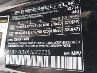 2014 Mercedes-Benz GL 450 with VIN 4JGDF7CE0EA372225, listed as a IAAI auction lot 42141012 with 158,045 mi miles and . Bid and sale history available at DreamBid. Image 9.