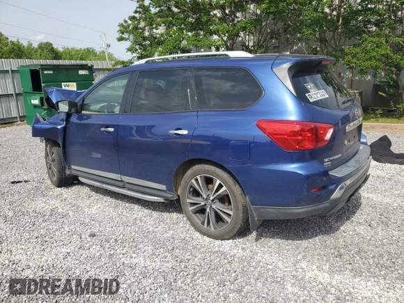 2018 Nissan Pathfinder Platinum z VIN 5N1DR2MN8JC669962, wystawiony jako Copart lot #56760475 z przebiegiem Nie podano mil oraz Szkoda całkowita • Salvage title. Historia ofert i sprzedaży dostępna na DreamBid. Obrazek 2.
