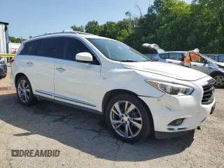 2014 Infiniti QX60 with VIN 5N1AL0MN8EC545432, listed as a Copart auction lot 63091435 with 156,113 mi miles and Salvage title. Bid and sale history available at DreamBid. Image 4.