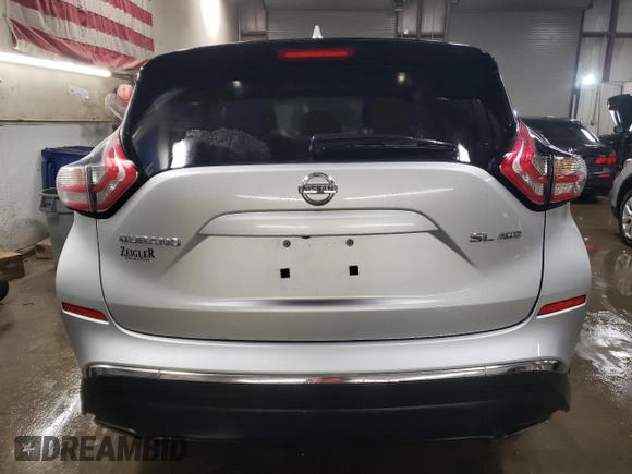 2017 Nissan Murano SL with VIN 5N1AZ2MH9HN174536, listed as a Copart auction lot 52238205 with 39,670 mi miles and Salvage Title. Bid and sale history available at carsss.com. Image 6.