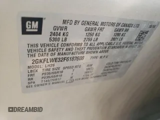 2015 GMC Terrain SLE with VIN 2GKFLWE32F6187608, listed as a Copart auction lot 59372645 with 119,147 mi miles and Clean title. Bid and sale history available at DreamBid. Image 12.