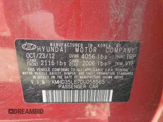 2013 Hyundai Elantra GT with VIN KMHD35LE7DU058565, listed as a Copart auction lot 76514344 with 176,111 mi miles and Non Repairable. Bid and sale history available at carsss.com. Image 12.