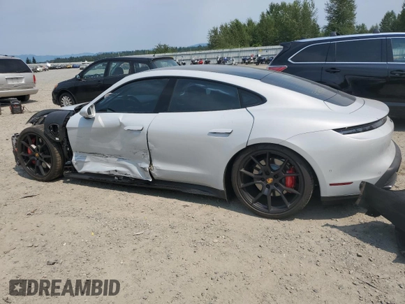 2022 Porsche Taycan GTS with VIN WP0AD2Y14NSA59956, listed as a Copart auction lot 65399344 with 15,466 mi miles and Salvage Title. Bid and sale history available at DreamBid. Image 2.