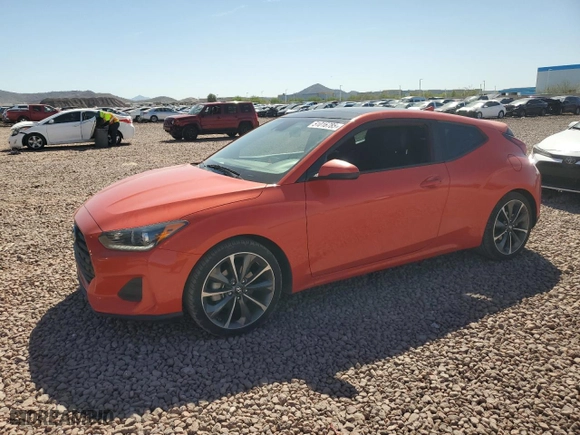 2019 Hyundai Veloster 2.0 with VIN KMHTG6AF6KU019061, listed as a Copart auction lot 51016785 with 51,527 mi miles and Clean Title. Bid and sale history available at carsss.com. Image 1.