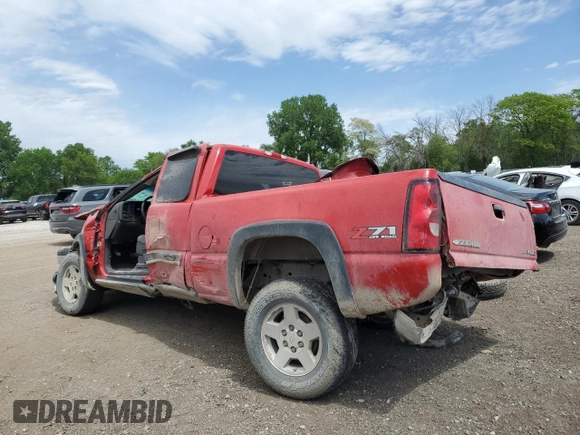 2005 Chevrolet Silverado 1500 Z71 z VIN 1GCEK19Z65Z298192, wystawiony jako Copart lot #57166255 z przebiegiem 168 352 mil mil oraz Szkoda całkowita • Salvage title. Historia ofert i sprzedaży dostępna na DreamBid. Obrazek 2.