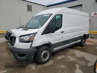 2024 Ford Transit Cargo with VIN 1FTBR1C80RKA15590, listed as a Copart auction lot 47407495 with 28,463 mi miles and Salvage Title. Bid and sale history available at DreamBid. Image 1.