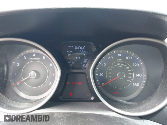 2012 Hyundai Elantra Limited with VIN KMHDH4AE5CU369859, listed as a IAAI auction lot 42095240 with 174,486 mi miles. Bid and sale history available at carsss.com. Image 7.