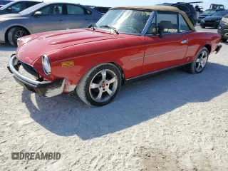 1979 FIAT 124 Spider z VIN 124CS20144522, wystawiony jako Copart lot #77779724 z przebiegiem 651 mil mil oraz Szkoda całkowita • Salvage title. Historia ofert i sprzedaży dostępna na DreamBid. Obrazek 1.