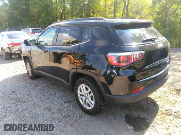 2018 Jeep Compass Sport with VIN 3C4NJCABXJT326364, listed as a IAAI auction lot 40289629 with 68,896 mi miles. Bid and sale history available at carsss.com. Image 3.