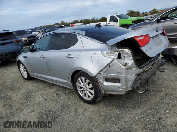 2015 Kia Optima EX with VIN 5XXGN4A75FG505073, listed as a Copart auction lot 50218595 with 77,199 mi miles and Salvage Title. Bid and sale history available at carsss.com. Image 2.