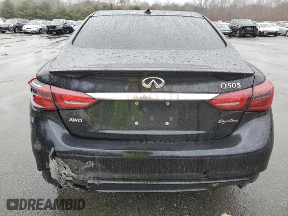 2020 Infiniti Q50 Pure with VIN JN1EV7ARXLM252478, listed as a Copart auction lot 46797865 with Not provided miles and Salvage title. Bid and sale history available at DreamBid. Image 6.