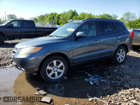 2007 Hyundai Santa Fe SE with VIN 5NMSH73E77H125590, listed as a Copart auction lot 56224455 with 185,319 mi miles and Salvage title. Bid and sale history available at DreamBid. Image 1.
