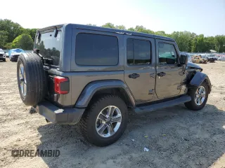 2018 Jeep Wrangler Unlimited Sahara with VIN 1C4HJXEG5JW221302, listed as a Copart auction lot 58010785 with 96,211 mi miles and Salvage title. Bid and sale history available at DreamBid. Image 3.