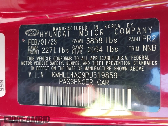 2023 Hyundai Elantra SE с VIN KMHLL4AG9PU519859, выставлен на аукционе IAAI как лот 42323341 с пробегом 47 466 миль миль и . История ставок и продаж доступна на DreamBid. Изображение 9.