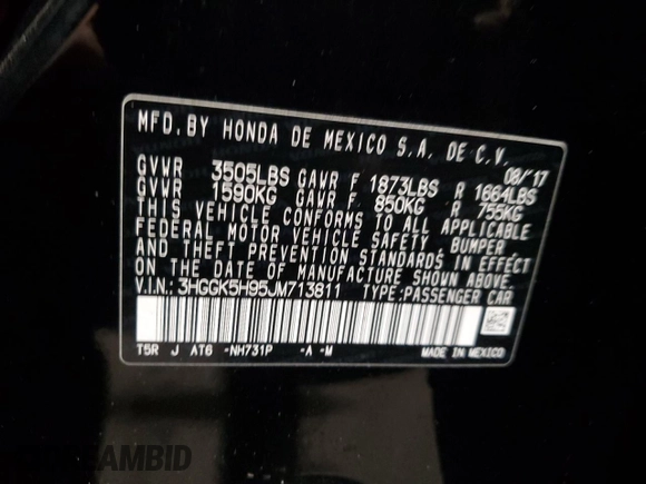 2018 Honda Fit EX-L with VIN 3HGGK5H95JM713811, listed as a Copart auction lot 43729005 with 91,863 mi miles and Salvage Title. Bid and sale history available at carsss.com. Image 13.