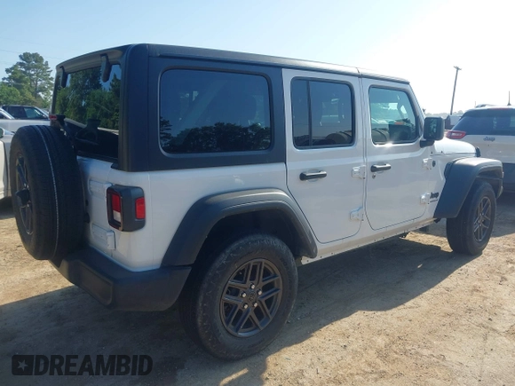 2024 Jeep Wrangler Sport S with VIN 1C4PJXDN2RW276247, listed as a IAAI auction lot 42323514 with 19,162 mi miles and . Bid and sale history available at DreamBid. Image 4.