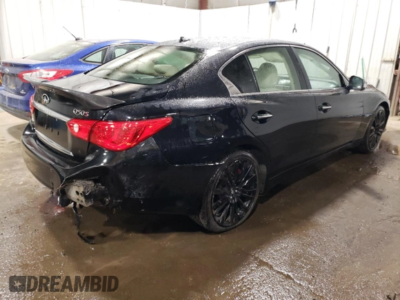 2017 Infiniti Q50 Red Sport 400 with VIN JN1FV7AR4HM871007, listed as a Copart auction lot 70957133 with 56,102 mi miles and Non Repairable. Bid and sale history available at carsss.com. Image 3.