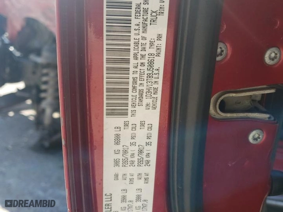 2009 Dodge Ram 1500 Laramie with VIN 1D3HV13T89J508618, listed as a Copart auction lot 71280534 with 267,485 mi miles and Salvage Title. Bid and sale history available at carsss.com. Image 14.