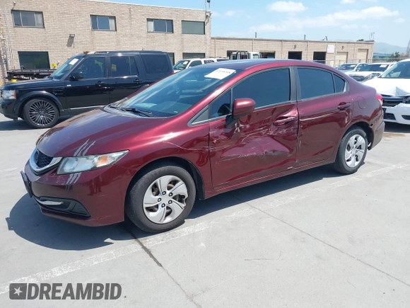 2014 Honda Civic LX with VIN 19XFB2F53EE241116, listed as a IAAI auction lot 42058308 with 204,734 mi miles and . Bid and sale history available at DreamBid. Image 2.