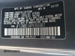 2023 Toyota GR86 Premium with VIN JF1ZNBE14P9765987, listed as a Copart auction lot 71756584 with 16,270 mi miles and Salvage Title. Bid and sale history available at carsss.com. Image 12.