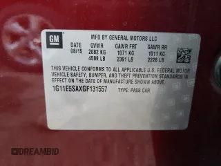 2016 Chevrolet Malibu Limited LTZ with VIN 1G11E5SAXGF131557, listed as a Copart auction lot 80055364 with 147,448 mi miles and Salvage Title. Bid and sale history available at carsss.com. Image 14.