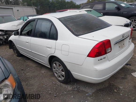 2003 Honda Civic EX with VIN 2HGES26783H624419, listed as a IAAI auction lot 41758486 with 206,177 mi miles. Bid and sale history available at carsss.com. Image 3.