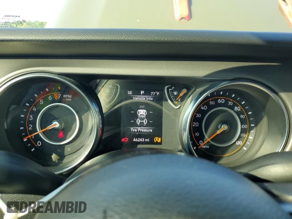 2021 Jeep Wrangler Unlimited Sport S with VIN 1C4HJXDG1MW819912, listed as a Copart auction lot 62340915 with 46,243 mi miles and Salvage title. Bid and sale history available at DreamBid. Image 9.