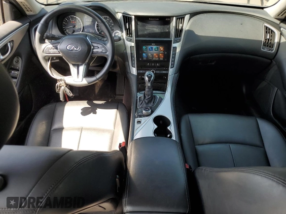 2018 Infiniti Q50 3.0t LUXE with VIN JN1EV7AP7JM361587, listed as a Copart auction lot 55641755 with 23,059 mi miles and Clean Title. Bid and sale history available at carsss.com. Image 8.