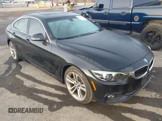 2019 BMW 4 Series 430i with VIN WBA4J1C53KBM17029, listed as a IAAI auction lot 41933607 with 54,107 mi miles. Bid and sale history available at carsss.com. Image 1.