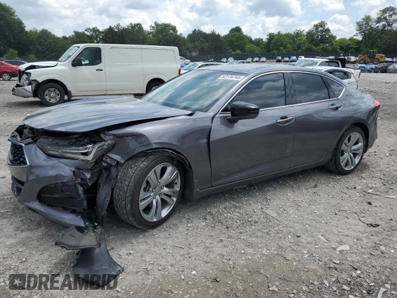 2022 Acura TLX Technology with VIN 19UUB5F45NA002431, listed as a Copart auction lot 63134745 with 41,316 mi miles and Salvage title. Bid and sale history available at DreamBid. Image 1.