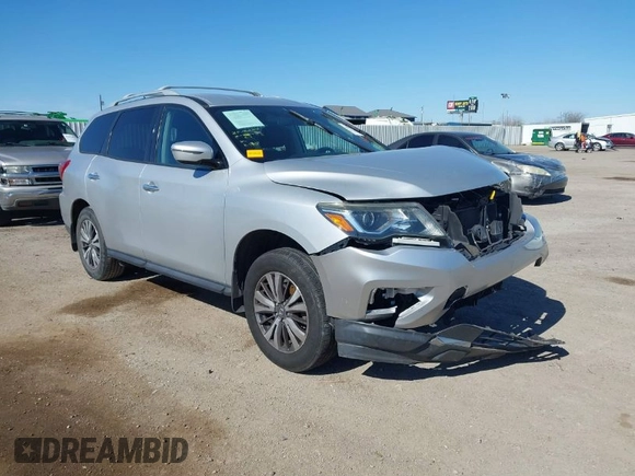 2018 Nissan Pathfinder SV with VIN 5N1DR2MN4JC607605, listed as a IAAI auction lot 41691163 with 99,069 mi miles. Bid and sale history available at carsss.com. Image 1.