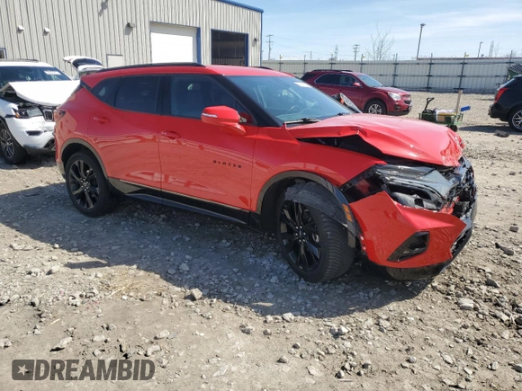 2020 Chevrolet Blazer RS with VIN 3GNKBKRS8LS551946, listed as a Copart auction lot 53561305 with 62,697 mi miles and Salvage title. Bid and sale history available at DreamBid. Image 4.