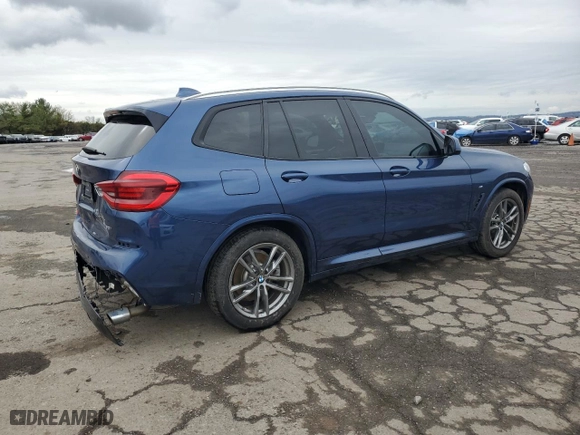 2019 BMW X3 xDrive30i with VIN 5UXTR9C51KLE11649, listed as a Copart auction lot 50397265 with 55,540 mi miles and Salvage Title. Bid and sale history available at carsss.com. Image 3.
