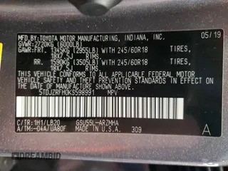 2019 Toyota Highlander SE with VIN 5TDJZRFH0KS598991, listed as a Copart auction lot 62814595 with 87,724 mi miles and Salvage title. Bid and sale history available at DreamBid. Image 14.