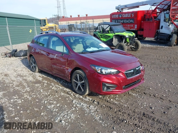 2019 Subaru Impreza Premium with VIN 4S3GTAD62K3714059, listed as a IAAI auction lot 41395396 with 51,199 mi miles. Bid and sale history available at carsss.com. Image 1.