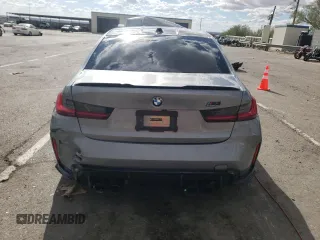 2024 BMW M3 Competition with VIN WBS33AY05RFS22907, listed as a Copart auction lot 70072274 with 5,323 mi miles and Salvage title. Bid and sale history available at DreamBid. Image 6.