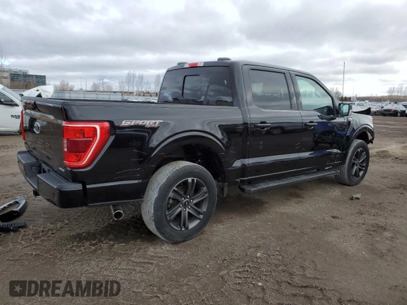 2022 Ford F-150 XL with VIN 1FTEW1EP4NKF10475, listed as a Copart auction lot 48808885 with 61,301 mi miles and Salvage Title. Bid and sale history available at carsss.com. Image 3.