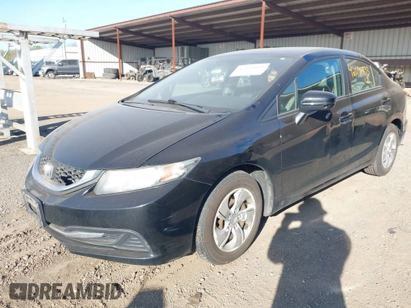 2014 Honda Civic Sedan LX with VIN 2HGFB2F55EH532657, listed as a IAAI auction lot 42098893 with 156,535 mi miles. Bid and sale history available at carsss.com. Image 2.