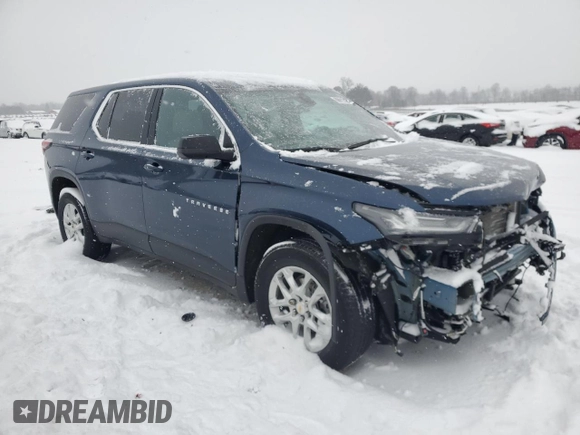 2022 Chevrolet Traverse LS with VIN 1GNEVFKW5NJ104147, listed as a Copart auction lot 88912525 with 57,052 mi miles and Salvage Title. Bid and sale history available at carsss.com. Image 4.