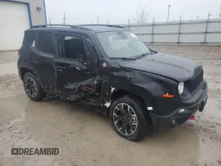 2023 Jeep Renegade Trailhawk with VIN ZACNJDC11PPP59062, listed as a Copart auction lot 58335455 with 9,392 mi miles and Salvage title. Bid and sale history available at DreamBid. Image 4.