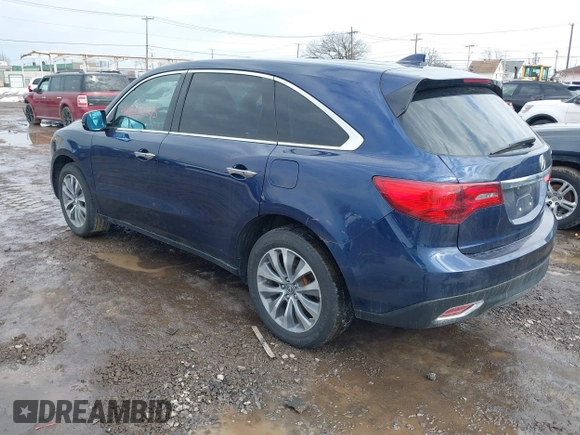 2015 Acura MDX Tech Pkg with VIN 5FRYD4H47FB002889, listed as a IAAI auction lot 41668025 with 96,781 mi miles. Bid and sale history available at carsss.com. Image 3.