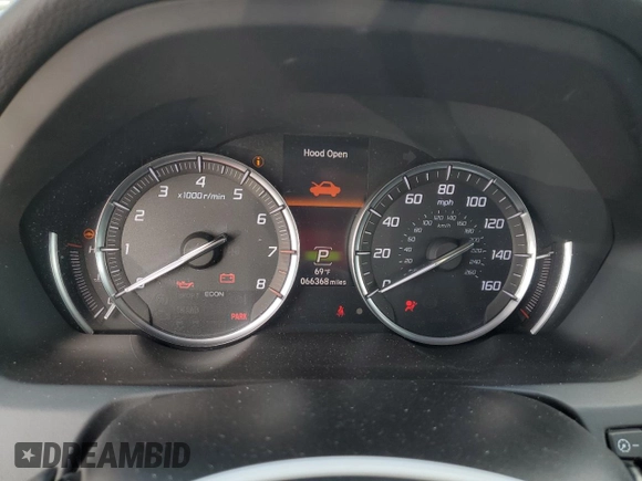 2019 Acura TLX with VIN 19UUB2F37KA005736, listed as a Copart auction lot 41910915 with 66,368 mi miles and Salvage Title. Bid and sale history available at carsss.com. Image 9.