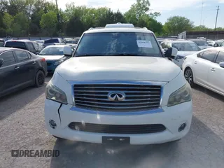 2012 Infiniti QX56 8-passenger with VIN JN8AZ2NC3C9317218, listed as a IAAI auction lot 42068393 with 221,820 mi miles. Bid and sale history available at carsss.com. Image 12.