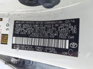 2016 Toyota Prius v Two with VIN JTDZN3EU5GJ051939, listed as a IAAI auction lot 42162040 with 275,213 mi miles. Bid and sale history available at carsss.com. Image 9.