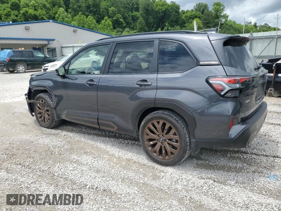 2025 Subaru Forester Special Sports with VIN JF2SLDHC9SH404216, listed as a Copart auction lot 61617315 with 9,848 mi miles and Salvage title. Bid and sale history available at DreamBid. Image 2.