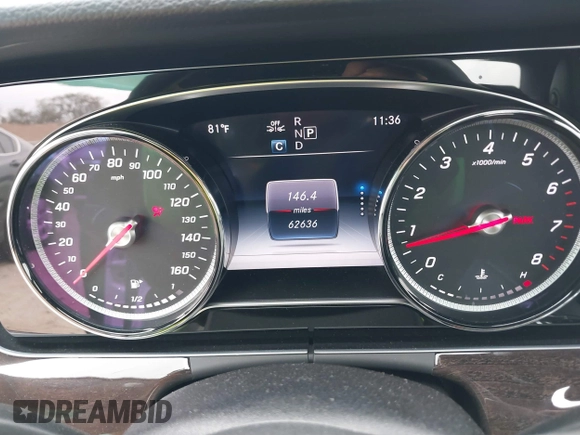 2019 Mercedes-Benz E-Class E 300 with VIN WDDZF4JB6KA515701, listed as a IAAI auction lot 41728642 with 62,636 mi miles. Bid and sale history available at carsss.com. Image 7.