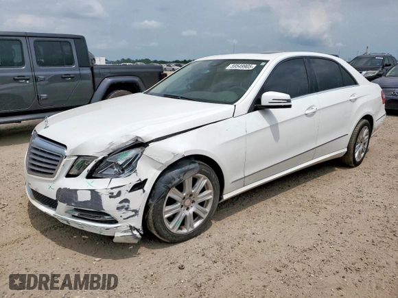 2013 Mercedes-Benz E 350 Luxury with VIN WDDHF5KB9DA729312, listed as a Copart auction lot 59549905 with 114,648 mi miles and Salvage title. Bid and sale history available at DreamBid. Image 1.