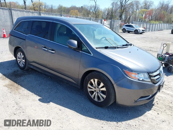 2014 Honda Odyssey EX z VIN 5FNRL5H41EB075642, wystawiony jako IAAI lot #42059718 z przebiegiem 120 817 mil mil oraz . Historia ofert i sprzedaży dostępna na DreamBid. Obrazek 1.