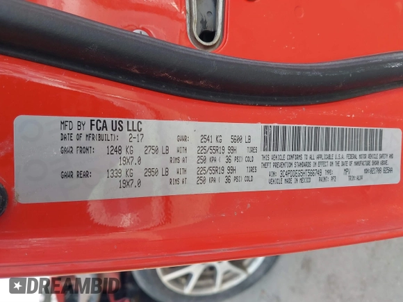 2017 Dodge Journey GT with VIN 3C4PDDEG5HT566749, listed as a IAAI auction lot 41442964 with 110,053 mi miles and . Bid and sale history available at DreamBid. Image 9.